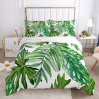 Nordic Spring Bedding Set Green Leaf Quilt Cover Pi-Mart