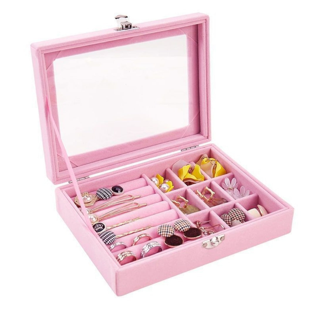 Flannel dustproof jewelry box with lid, ring earrings, earrings, necklace storage box, anti-oxidation jewelry storage box - SJB-DIAMOND ELITES