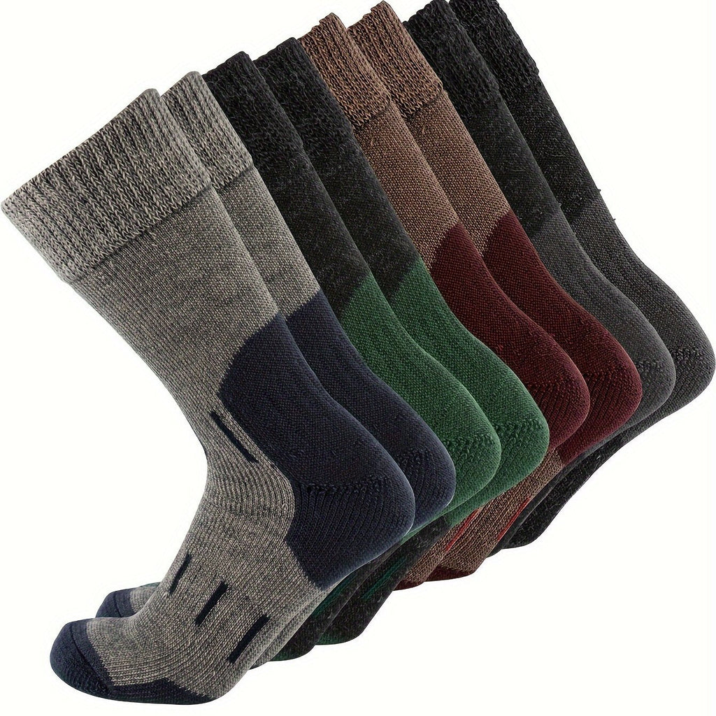 4 Pairs of Premium 79% Merino Wool Athletic Crew Socks for Men - Warm, Breathable, and Moisture-Wicking for Hiking, Running, Climbing - US Sizes 10-13