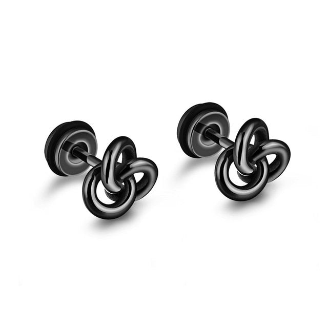 Small Black Punk Stud Earrings Pi-Mart