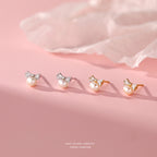 Pearl Bow Sweet Stud Earrings Pi-Mart