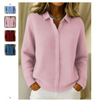 Casual Fashion Button Knitted Lapel Sweater Pi-Mart