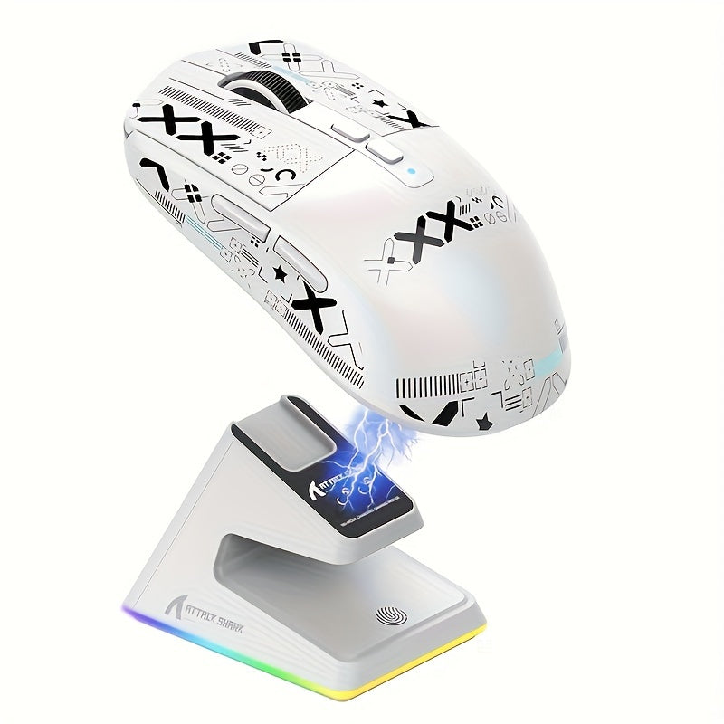 ATTACK SHARK X6 49g SUPERLIGHT Mouse With Magnetic Charging Dock, PixArt PAW3395 Gaming Sensor, BT/2.4G Wireless/Wired Gaming Mouse With Tape, Up To 26000, X3 Upgrade Mice For Win11/Xbox/PS/Mac Lootquake LLC