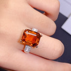 Large Grain Natural Citrine Ring Black Velvet Pi-Mart