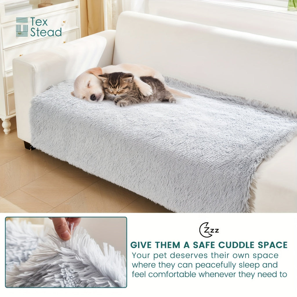 1pc Long Plush Dog Blanket, Soft Dog Throw Blanket, Reversible Dog Calming Bed Mat Sofa Cover Lootquake LLC