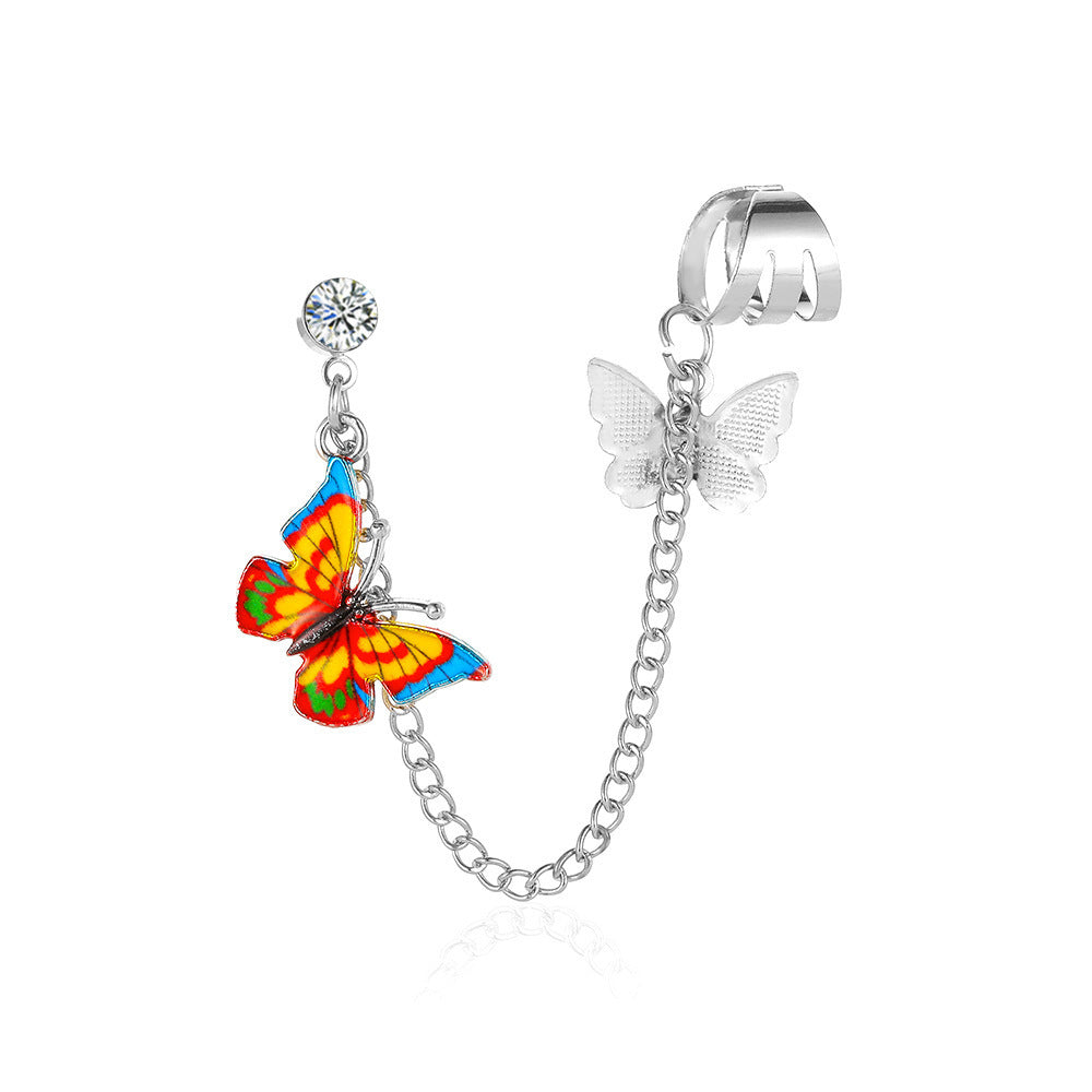 Fantasy Single Colorful Butterfly Earring
