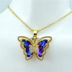 Crystal Glass Butterfly Necklace Pi-Mart