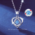 S925 Beating Heart-shaped Necklace Women Luxury Love Rhinestones Necklace Jewelry Gift For Valentine's Day Pi-Mart