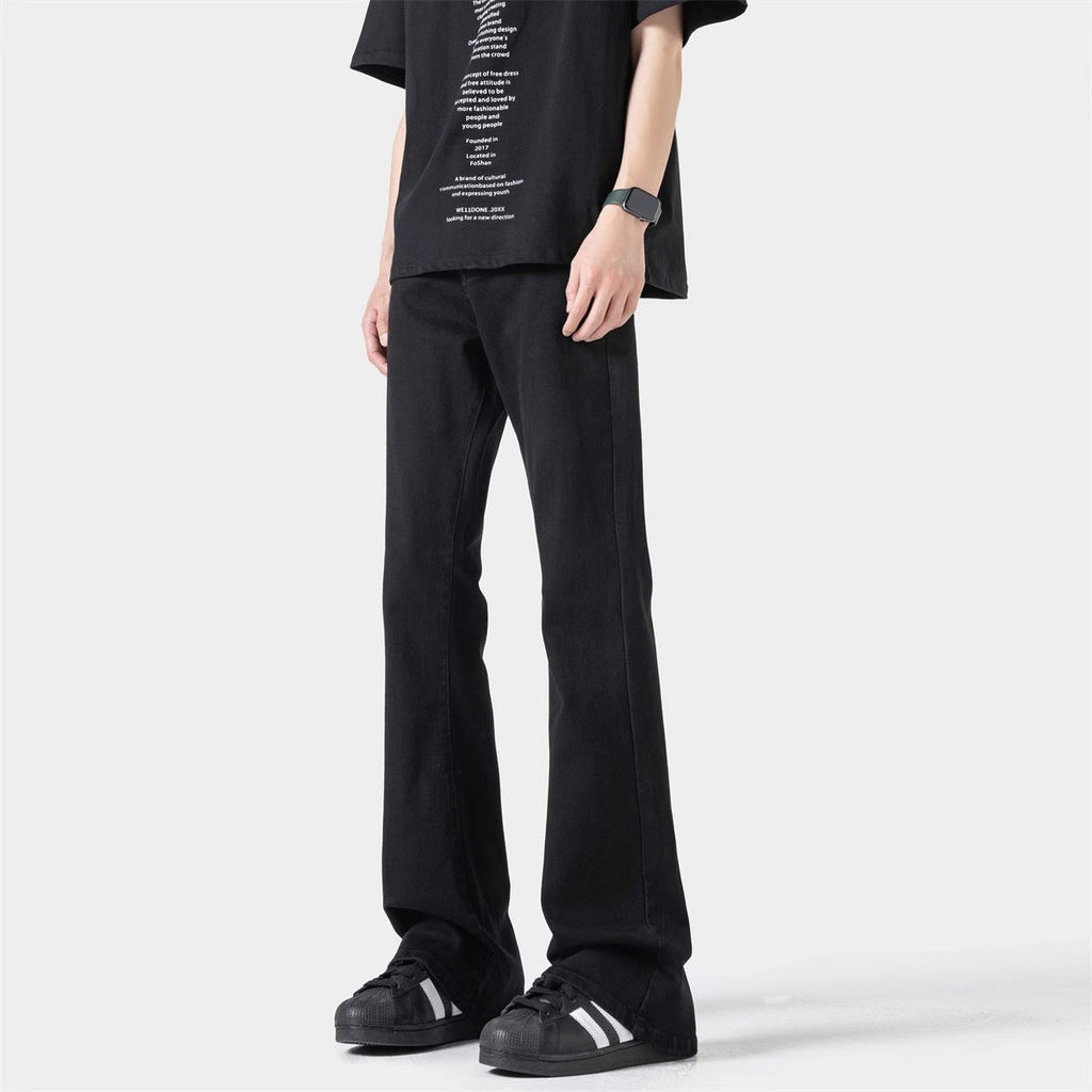Black Casual Trousers Straight Micro-pull Lootquake LLC