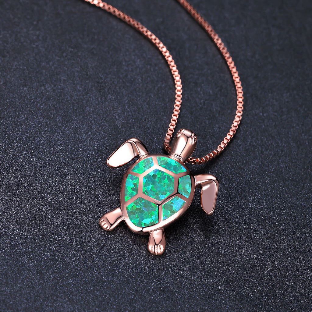 Fashion Turtle Simple Necklace Stud Earrings Set Pi-Mart