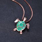 Fashion Turtle Simple Necklace Stud Earrings Set Pi-Mart