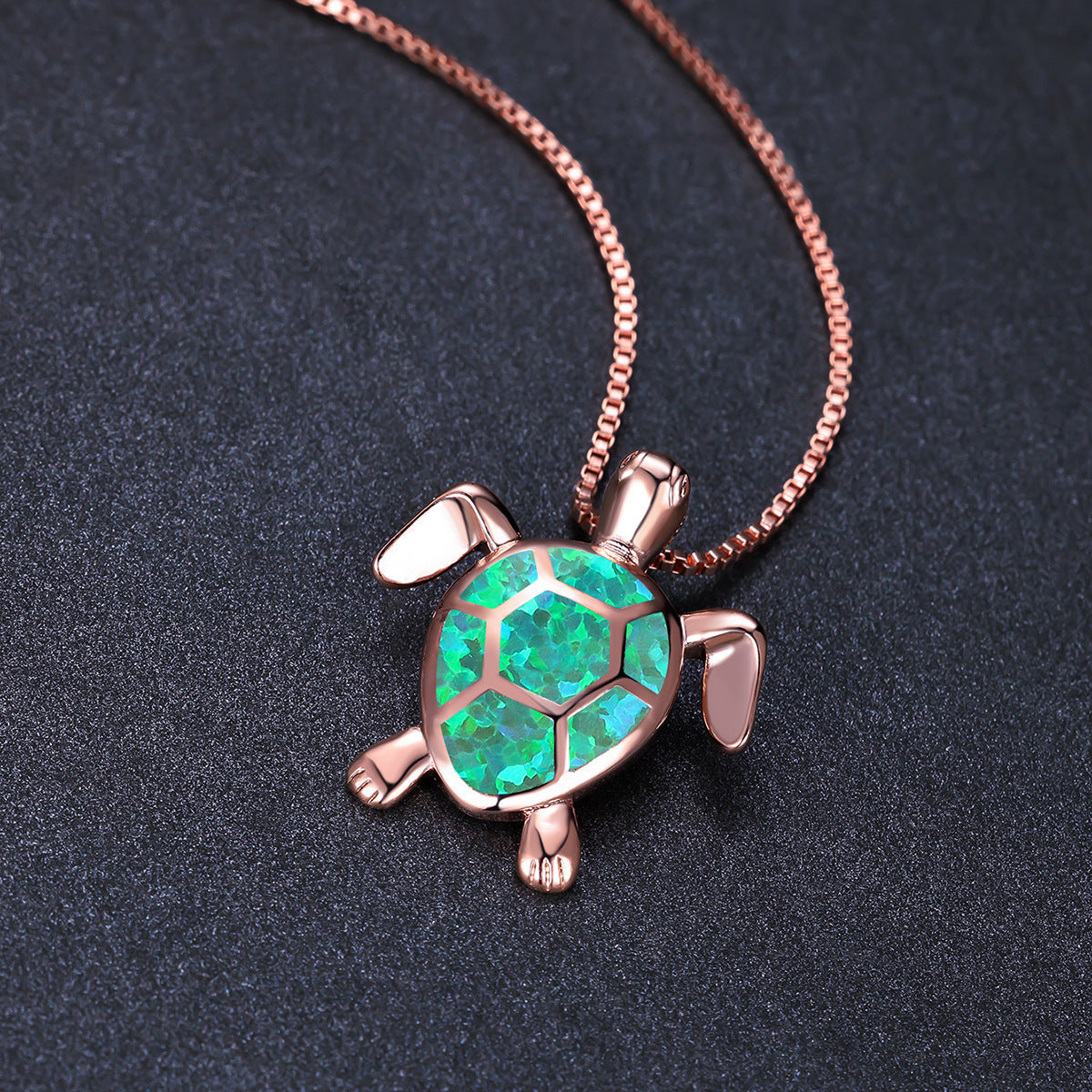 Fashion Turtle Simple Necklace Stud Earrings Set Pi-Mart