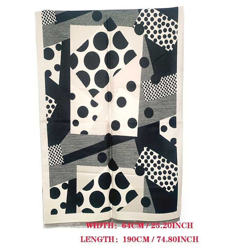 Stylish Polka Dot Jacquard Scarf Imitation Cashmere Soft Warm Short Beard Shawl Autumn Winter Windproof Coldproof Blanket Scarf Lootquake LLC