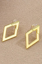 Gold Geometric Stud Earrings | Minimalist Alloy Ear Studs -femstylo