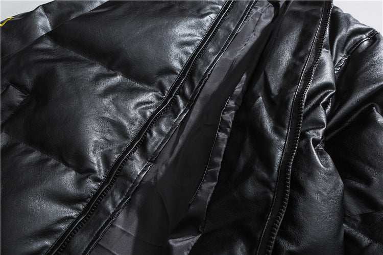 Men's Thick Leather Jacket Men's Trendy Brand