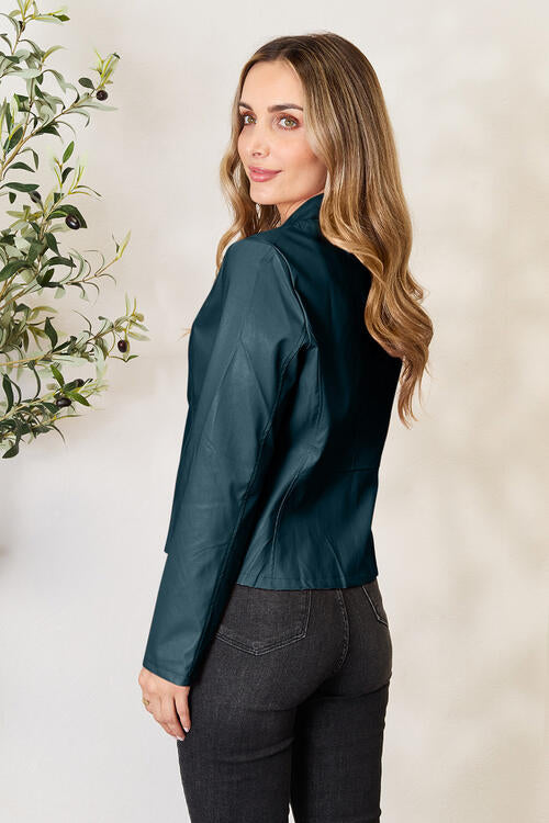 Women Classic Neck Zip-Up Jacket For Everyday Wear Elegant Girls Jacket Stevvex