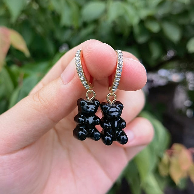Cute Acrylic Gummy Bear Dangle Earrings Pi-Mart