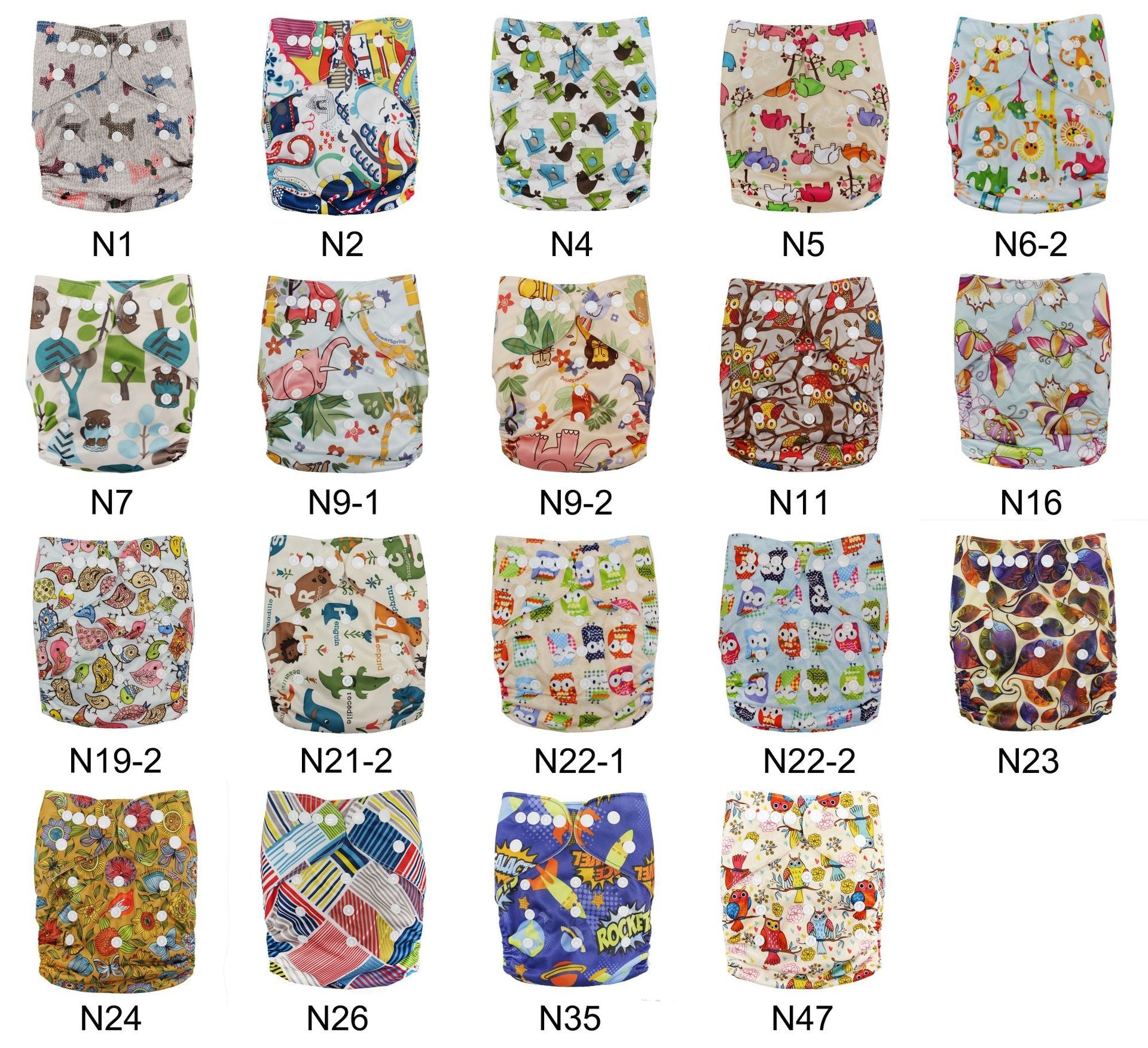 Washable Cloth Diapers Baby Waterproof Adjustable breathable Pi-Mart