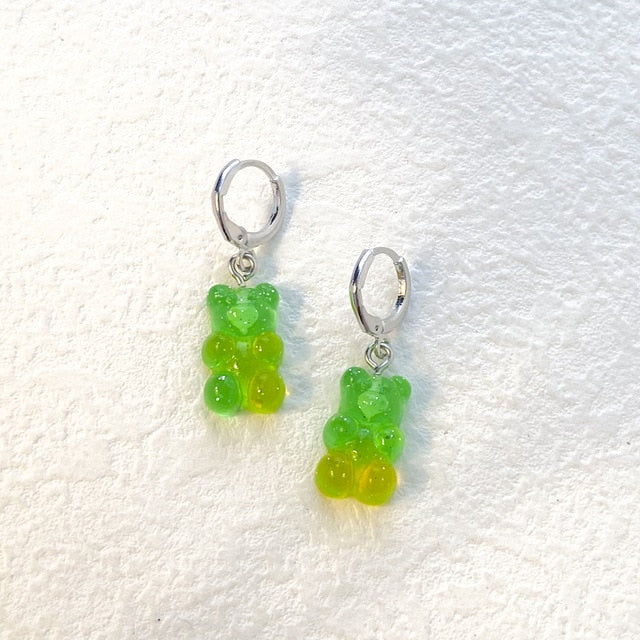 Cute Acrylic Gummy Bear Dangle Earrings Pi-Mart