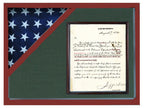 Shadow box to hold a flag with 8.5 x 11 certificate The Military Gift Store