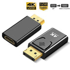 4K Display Port To HDMI Compatible Adapter Converter Display Port Male DP To Female HD TV Cable Adapter Video Audio Compatible With Computer Desktop Labtop PC Monitor HDTV Gold Plated Stevvex