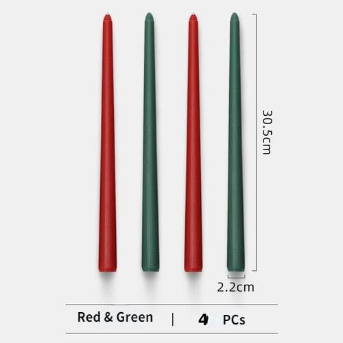 4pc Unscented 12" Candles Colored Long Stick Candle Smokeless Home Wedding Centerpiece Birthday Candle Tall Taper Candles Dripless Unscented Dinner Candle Paraffin Wax Candles Stevvex