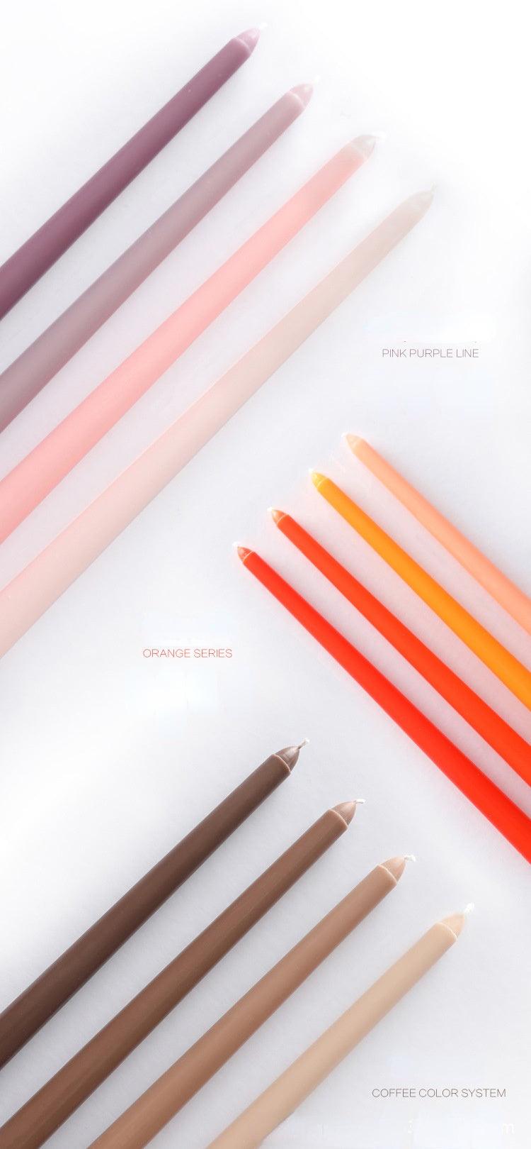 4pc Unscented 12" Candles Colored Long Stick Candle Smokeless Home Wedding Centerpiece Birthday Candle Tall Taper Candles Dripless Unscented Dinner Candle Paraffin Wax Candles Stevvex
