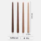 4pc Unscented 12" Candles Colored Long Stick Candle Smokeless Home Wedding Centerpiece Birthday Candle Tall Taper Candles Dripless Unscented Dinner Candle Paraffin Wax Candles Stevvex