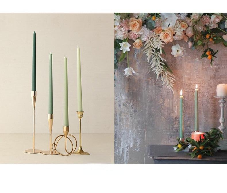 4pc Unscented 12" Candles Colored Long Stick Candle Smokeless Home Wedding Centerpiece Birthday Candle Tall Taper Candles Dripless Unscented Dinner Candle Paraffin Wax Candles Stevvex