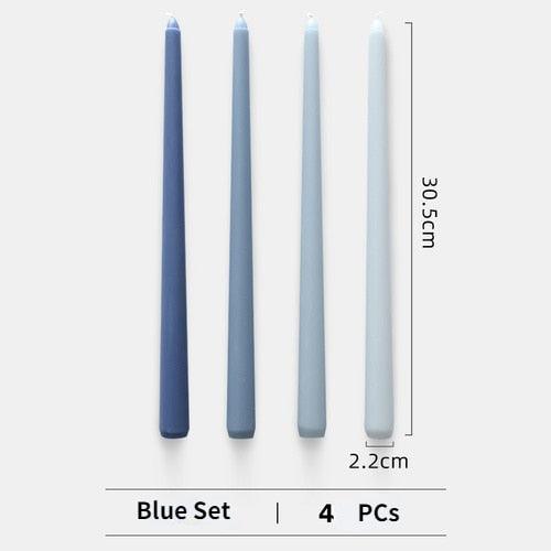 4pc Unscented 12" Candles Colored Long Stick Candle Smokeless Home Wedding Centerpiece Birthday Candle Tall Taper Candles Dripless Unscented Dinner Candle Paraffin Wax Candles Stevvex