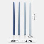4pc Unscented 12" Candles Colored Long Stick Candle Smokeless Home Wedding Centerpiece Birthday Candle Tall Taper Candles Dripless Unscented Dinner Candle Paraffin Wax Candles Stevvex