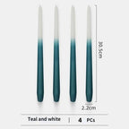 4pc Unscented 12" Candles Colored Long Stick Candle Smokeless Home Wedding Centerpiece Birthday Candle Tall Taper Candles Dripless Unscented Dinner Candle Paraffin Wax Candles Stevvex