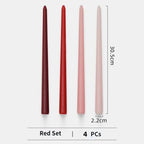 4pc Unscented 12" Candles Colored Long Stick Candle Smokeless Home Wedding Centerpiece Birthday Candle Tall Taper Candles Dripless Unscented Dinner Candle Paraffin Wax Candles Stevvex