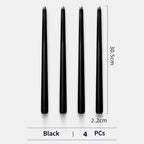 4pc Unscented 12" Candles Colored Long Stick Candle Smokeless Home Wedding Centerpiece Birthday Candle Tall Taper Candles Dripless Unscented Dinner Candle Paraffin Wax Candles Stevvex