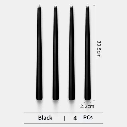 4pc Unscented 12" Candles Colored Long Stick Candle Smokeless Home Wedding Centerpiece Birthday Candle Tall Taper Candles Dripless Unscented Dinner Candle Paraffin Wax Candles Stevvex
