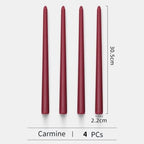 4pc Unscented 12" Candles Colored Long Stick Candle Smokeless Home Wedding Centerpiece Birthday Candle Tall Taper Candles Dripless Unscented Dinner Candle Paraffin Wax Candles Stevvex