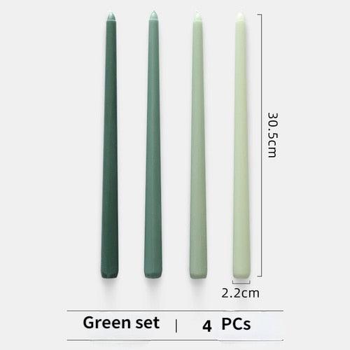 4pc Unscented 12" Candles Colored Long Stick Candle Smokeless Home Wedding Centerpiece Birthday Candle Tall Taper Candles Dripless Unscented Dinner Candle Paraffin Wax Candles Stevvex
