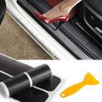 4PCS Car Stickers Universal Sill Scuff Anti Scratch Carbon Fiber Auto Car Door Sticker Decals AUTO Car Door Jamb Guard and Sill Protector Car Door Sill Plate Protectors Door Entry Guards Sill Scuff Cover Panel Step Protector Car Accessories Stevvex