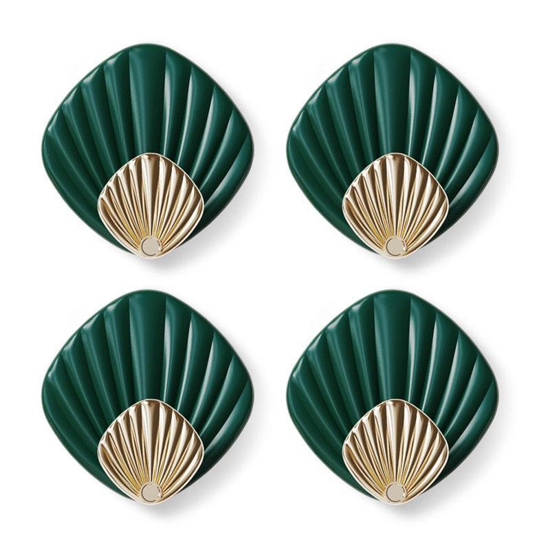 4pcs Creative Shell Shape Wall Hanging Hook Punch-free Strong Adhesive Hook Bathroom Kitchen Wall-mounted Seamless Sticky Hook  Shell Hook Non-Punching Strong Adhesive Adhesive Hook Bearing Door Behind Wall Bathroom Kitchen Key Holder Stevvex