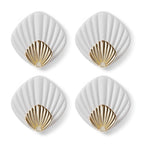 4pcs Creative Shell Shape Wall Hanging Hook Punch-free Strong Adhesive Hook Bathroom Kitchen Wall-mounted Seamless Sticky Hook  Shell Hook Non-Punching Strong Adhesive Adhesive Hook Bearing Door Behind Wall Bathroom Kitchen Key Holder Stevvex