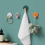 4pcs Creative Shell Shape Wall Hanging Hook Punch-free Strong Adhesive Hook Bathroom Kitchen Wall-mounted Seamless Sticky Hook  Shell Hook Non-Punching Strong Adhesive Adhesive Hook Bearing Door Behind Wall Bathroom Kitchen Key Holder Stevvex