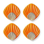 4pcs Creative Shell Shape Wall Hanging Hook Punch-free Strong Adhesive Hook Bathroom Kitchen Wall-mounted Seamless Sticky Hook  Shell Hook Non-Punching Strong Adhesive Adhesive Hook Bearing Door Behind Wall Bathroom Kitchen Key Holder Stevvex
