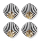 4pcs Creative Shell Shape Wall Hanging Hook Punch-free Strong Adhesive Hook Bathroom Kitchen Wall-mounted Seamless Sticky Hook  Shell Hook Non-Punching Strong Adhesive Adhesive Hook Bearing Door Behind Wall Bathroom Kitchen Key Holder Stevvex