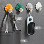 4pcs Creative Shell Shape Wall Hanging Hook Punch-free Strong Adhesive Hook Bathroom Kitchen Wall-mounted Seamless Sticky Hook  Shell Hook Non-Punching Strong Adhesive Adhesive Hook Bearing Door Behind Wall Bathroom Kitchen Key Holder Stevvex