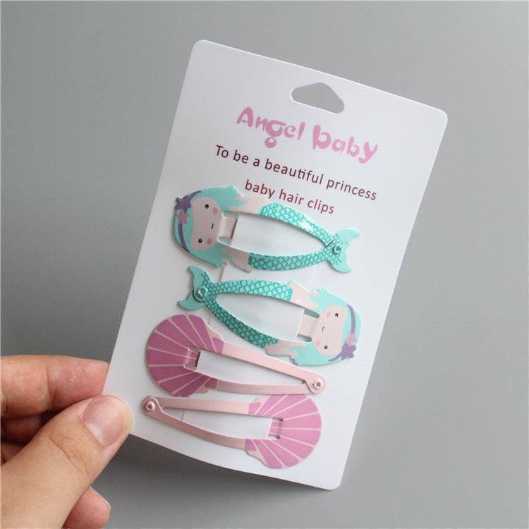 4PCS New Lovely Mermaid Shell BB Clips Girls Hair Accessories Kids Hairpins Children Headwear Baby Hair Clips Headdress Lovely Hair Accessories For Girls Stevvex