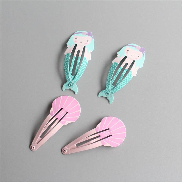 4PCS New Lovely Mermaid Shell BB Clips Girls Hair Accessories Kids Hairpins Children Headwear Baby Hair Clips Headdress Lovely Hair Accessories For Girls Stevvex
