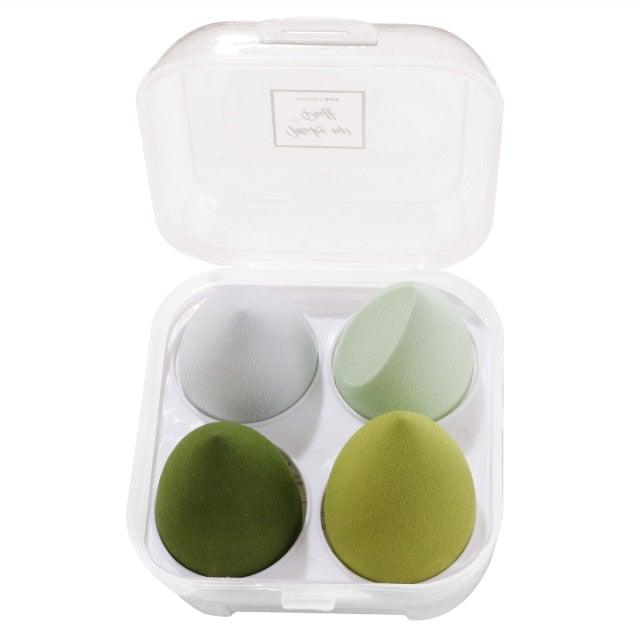 4/pcs New Womens Beauty Egg Set Makeup Puff Set Colorful Cushion Cosmestic Sponge Egg Tool Wet and Dry Use Colorful Soft Design Stevvex