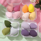 4/pcs New Womens Beauty Egg Set Makeup Puff Set Colorful Cushion Cosmestic Sponge Egg Tool Wet and Dry Use Colorful Soft Design Stevvex