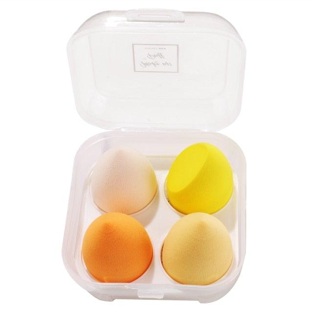 4/pcs New Womens Beauty Egg Set Makeup Puff Set Colorful Cushion Cosmestic Sponge Egg Tool Wet and Dry Use Colorful Soft Design Stevvex