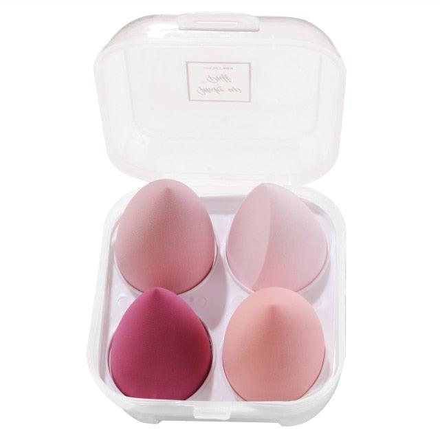 4/pcs New Womens Beauty Egg Set Makeup Puff Set Colorful Cushion Cosmestic Sponge Egg Tool Wet and Dry Use Colorful Soft Design Stevvex